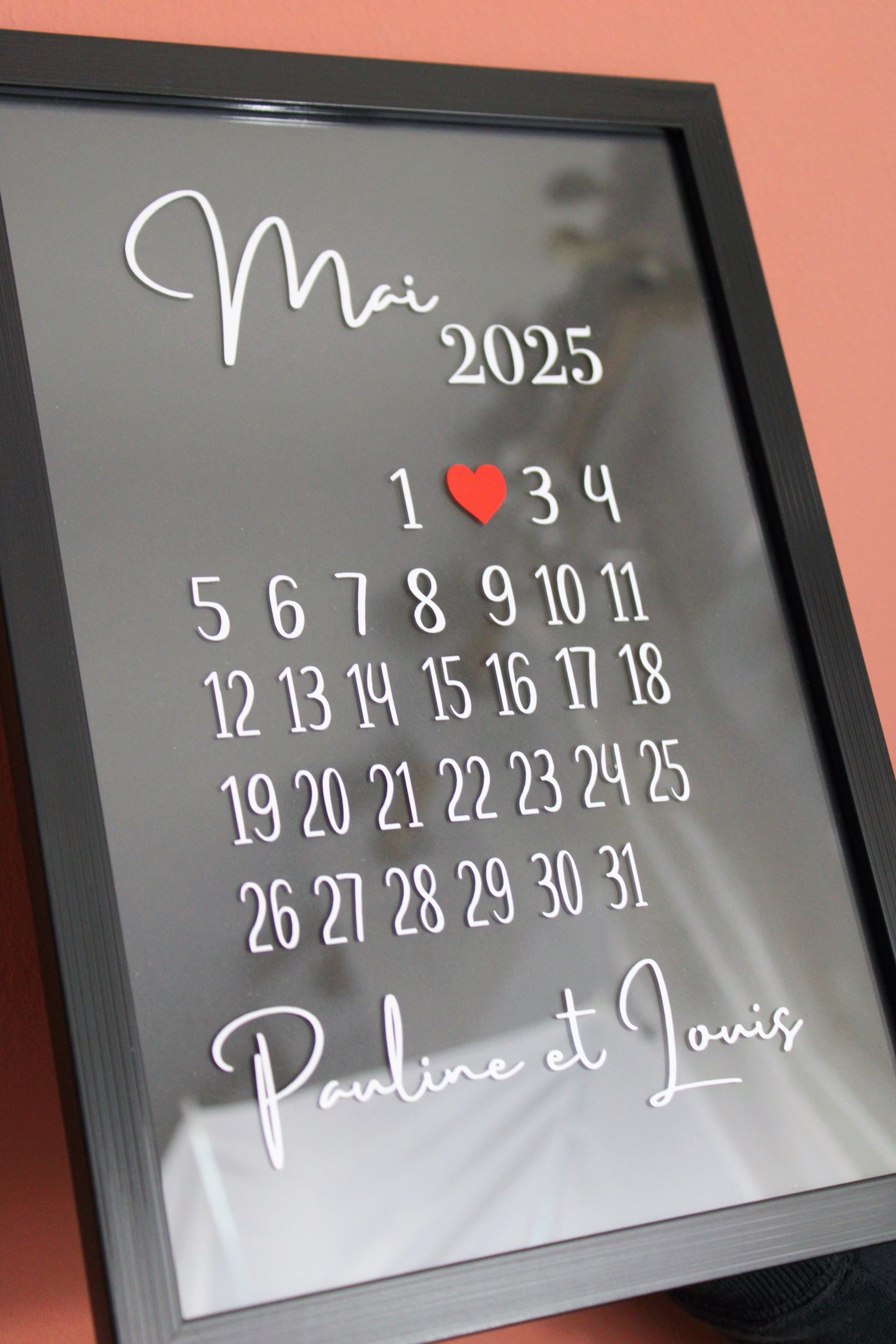 Cadre « Notre date » en verre