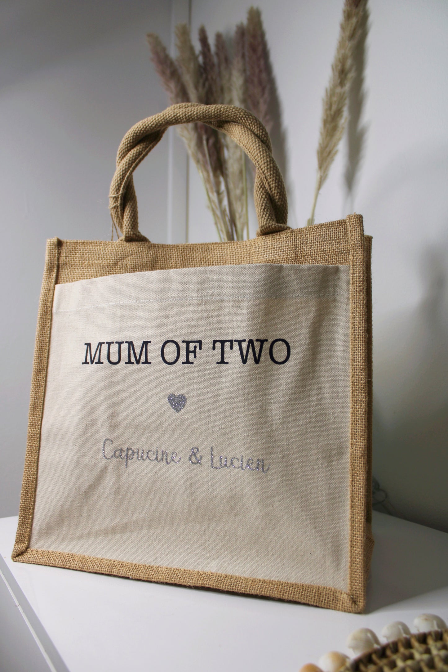 Sac en toile de jute "MUM of X"