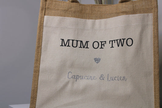 Sac en toile de jute "MUM of X"